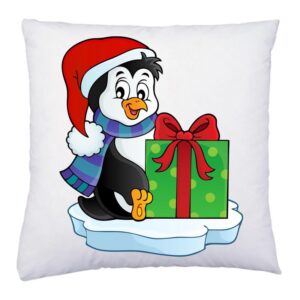 Poduszka świąteczna Pingwin + Życzenia + Imię