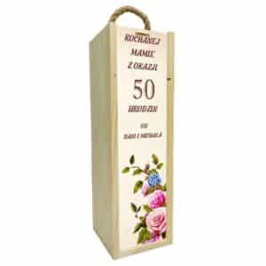 Skrzynka na wino z nadrukiem na urodziny - personalizowany prezent