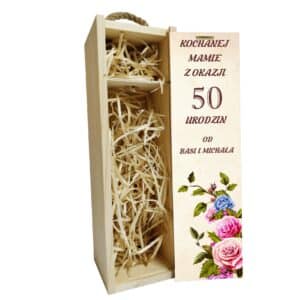 Skrzynka na wino z nadrukiem na urodziny - personalizowany prezent