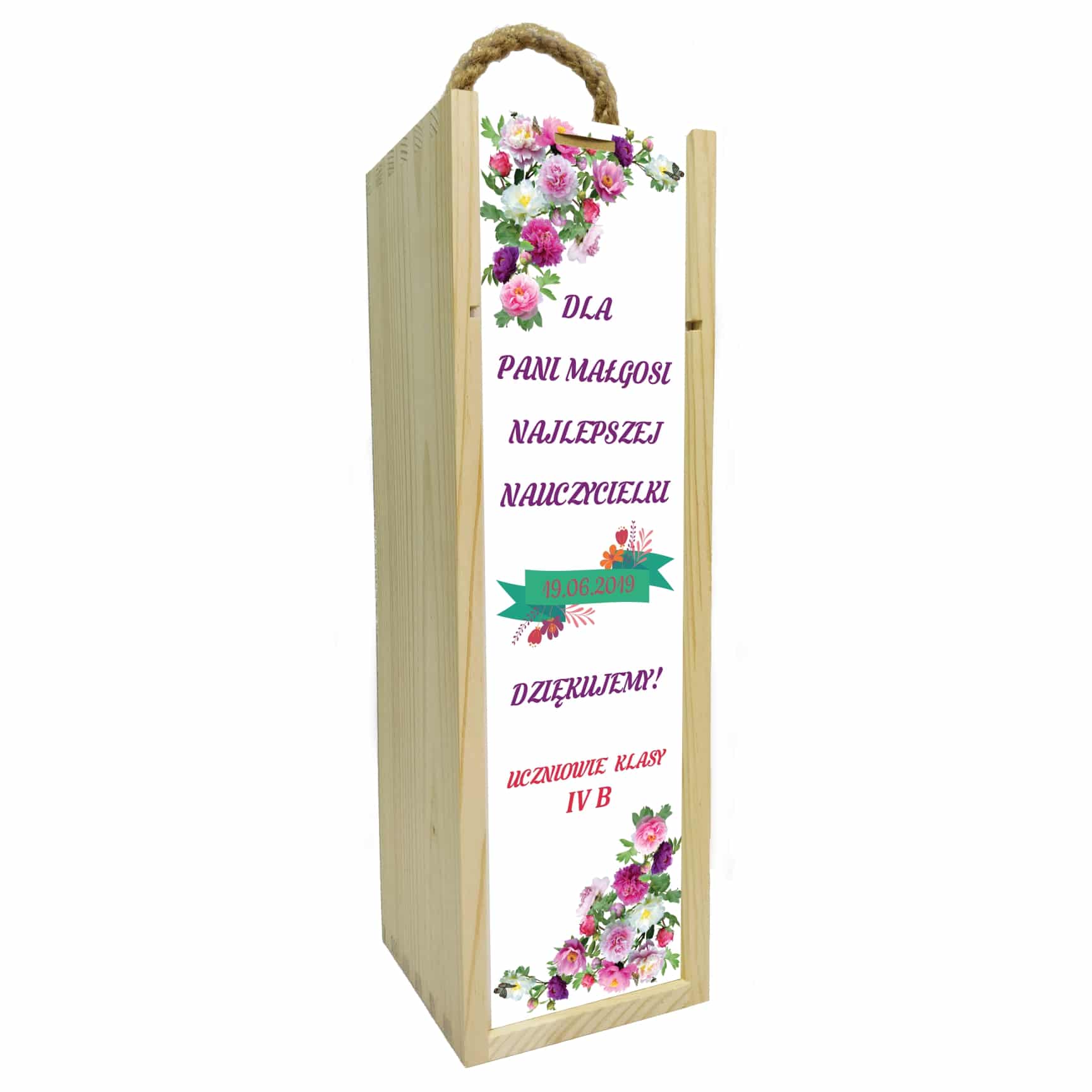 Skrzynka na wino/alkohol na prezent - wzór 2