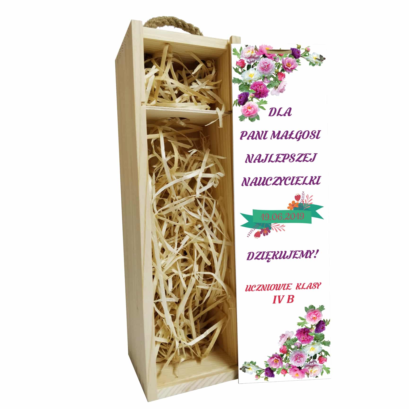 Skrzynka na wino/alkohol na prezent - wzór 2 - obrazek 2