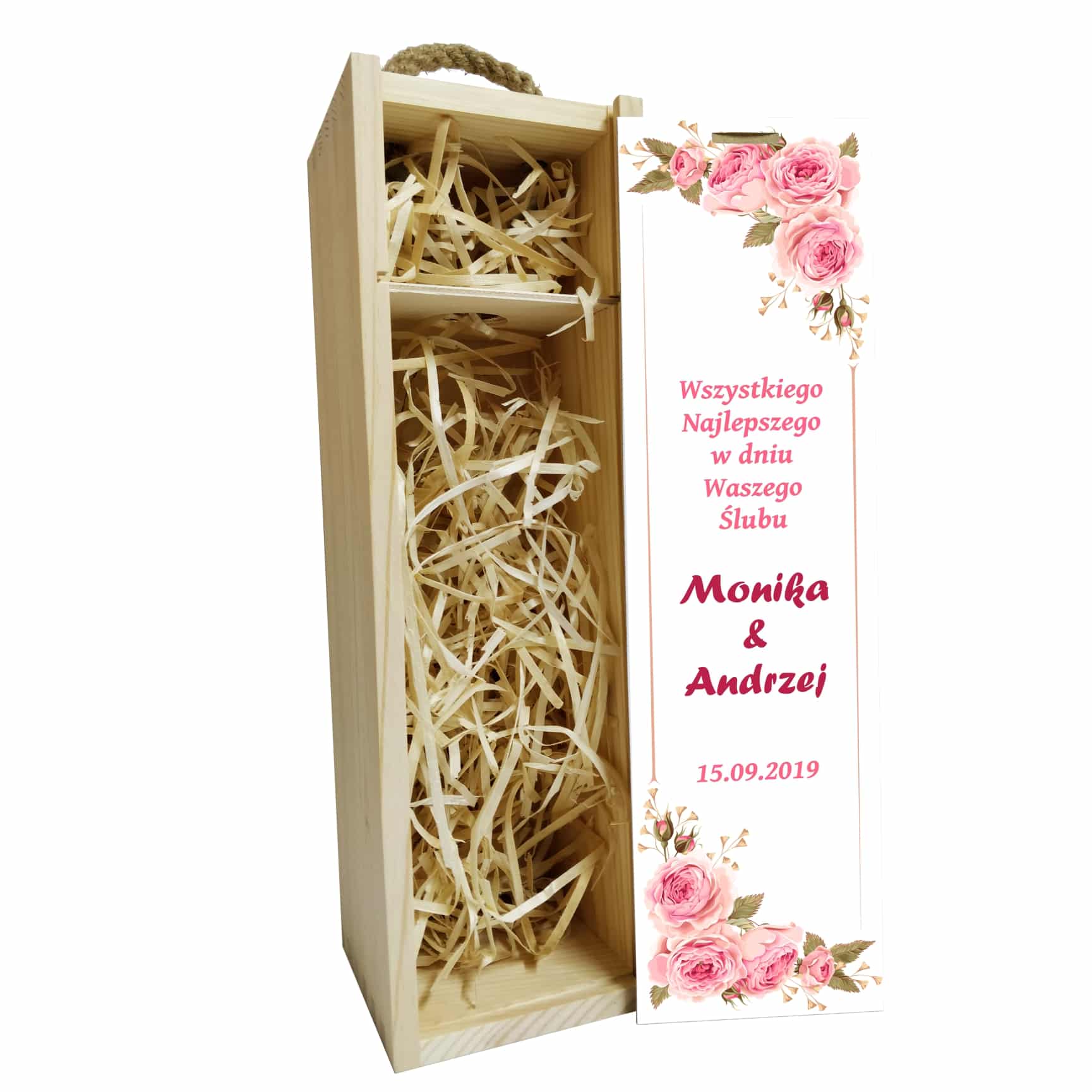 Skrzynka na wino/alkohol na prezent - wzór 3 - obrazek 2