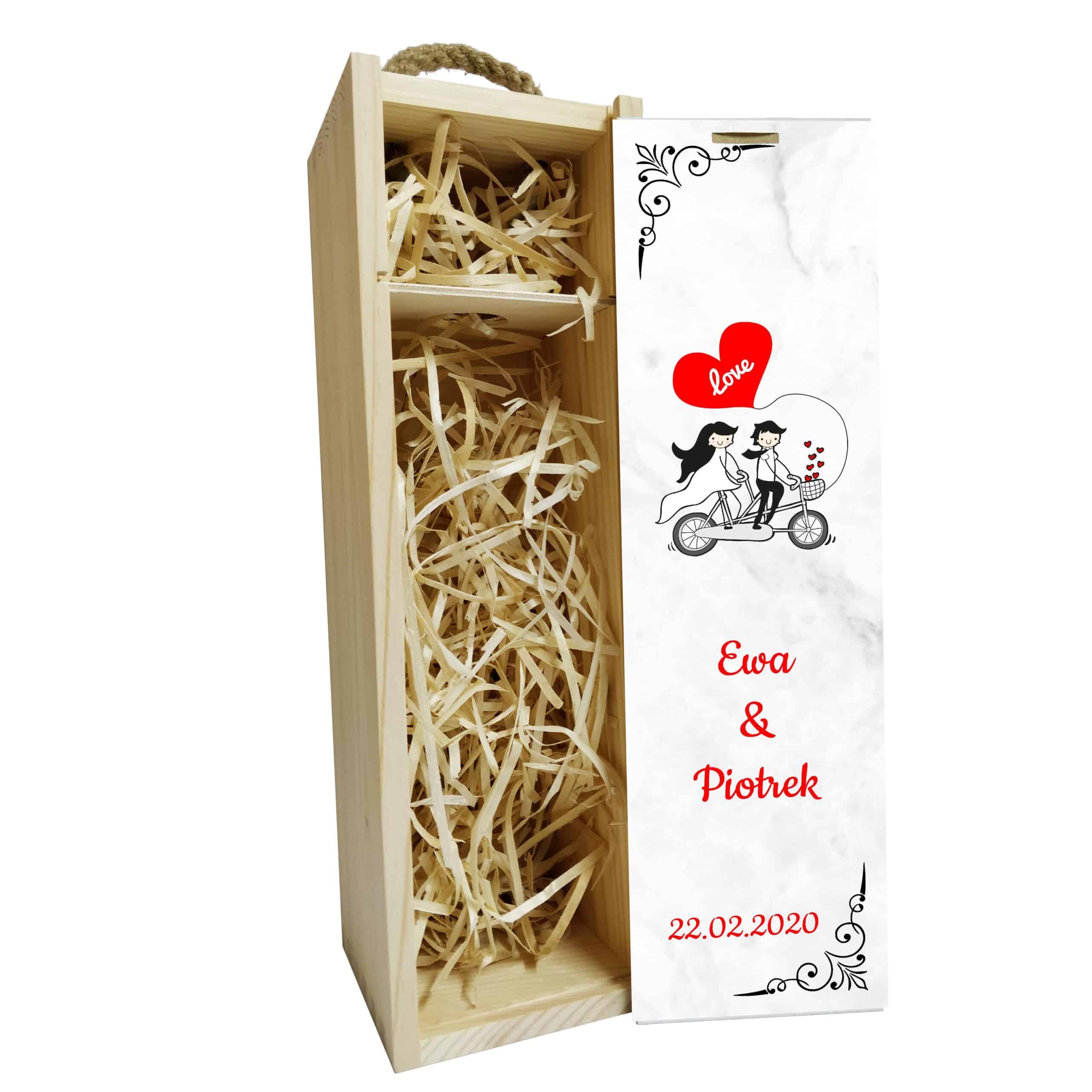 Skrzynka na wino/alkohol na prezent - wzór 4 - obrazek 2