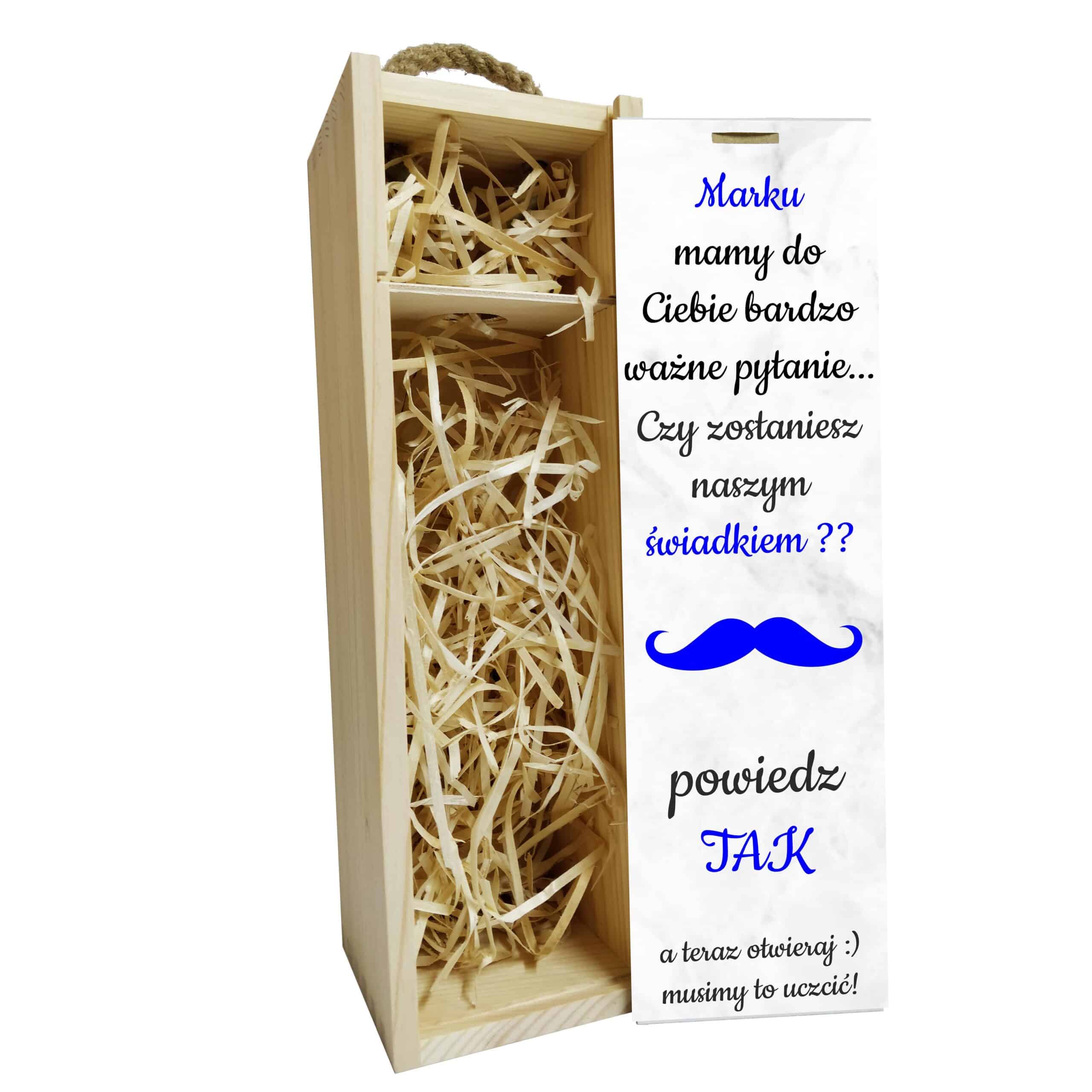 Skrzynka na wino/alkohol na prezent - wzór 7 - obrazek 2