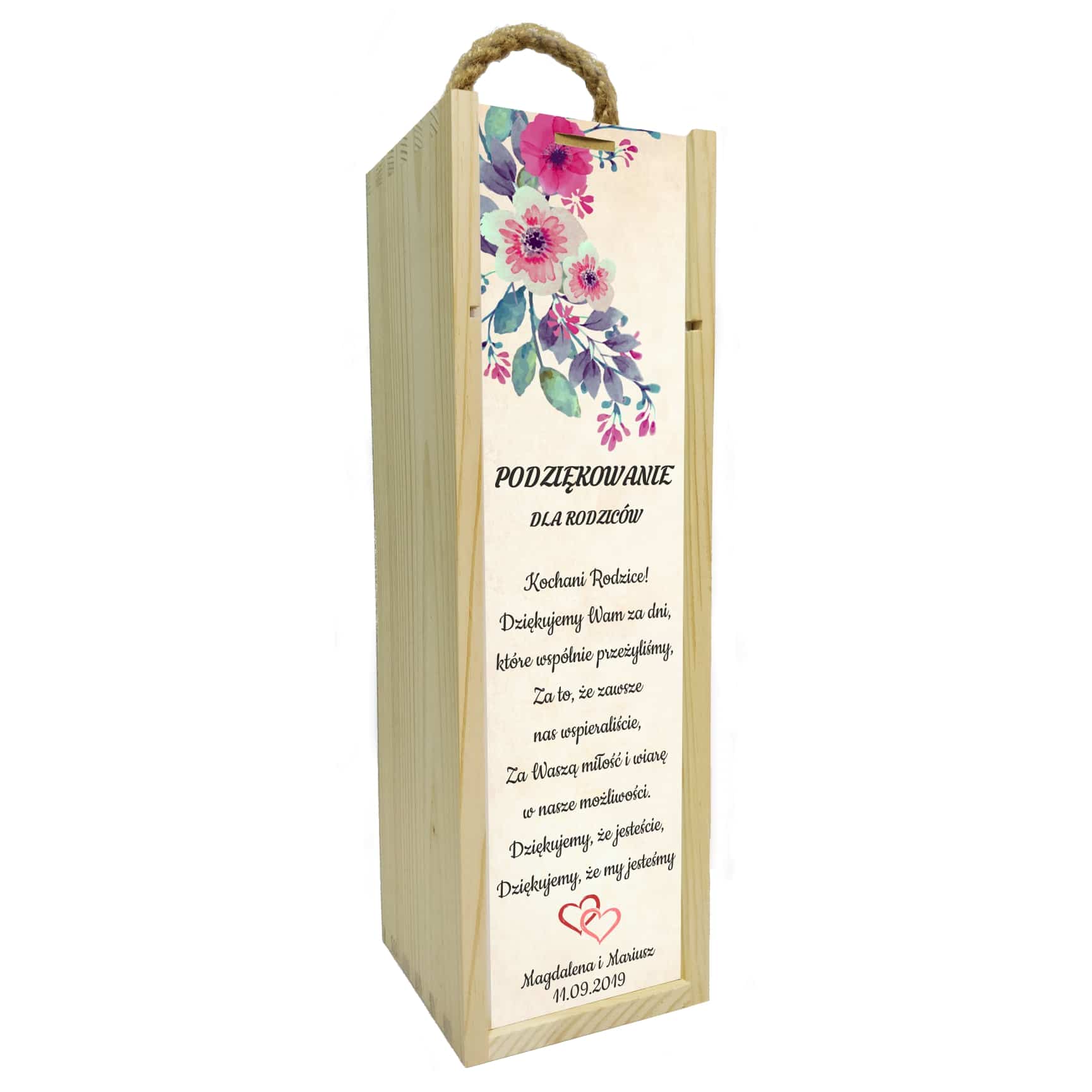 Skrzynka na wino/alkohol na prezent - wzór 9