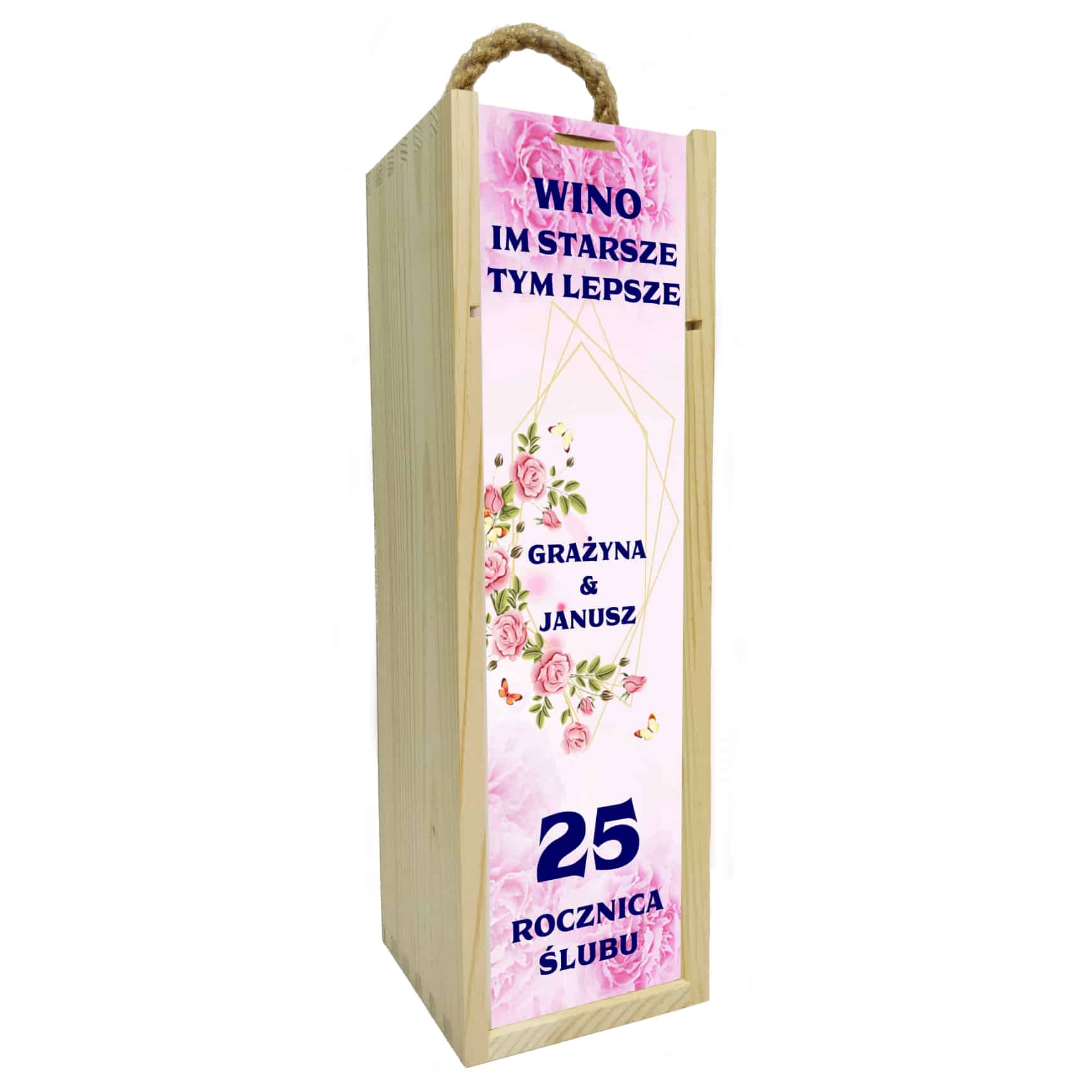 Skrzynka na wino/alkohol na prezent - wzór 10